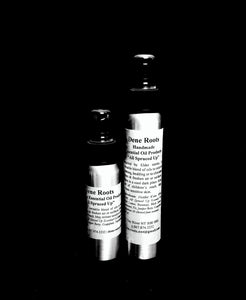 An 80 ml and a 120 ml aluminium bottle of "All Spruced Up" Dene Roots Smudge Sprays